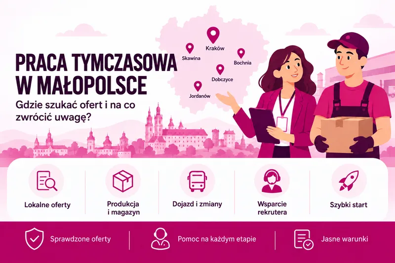 praca w Skawinie, Dobczycach, Jordanowie, Bochni lub okolicach Krakowa